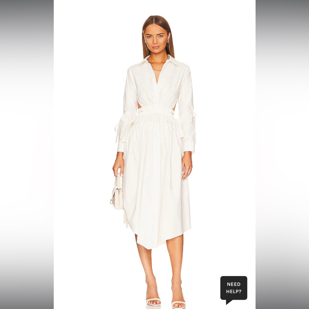 White Open Back Midi Dress